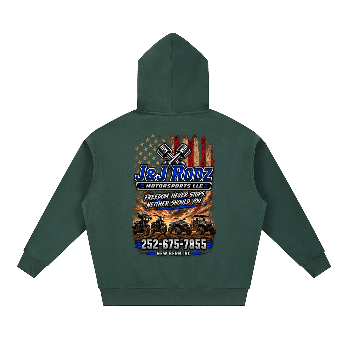 Patriotic - Zip-Up Oversized Fleece Hoodie
