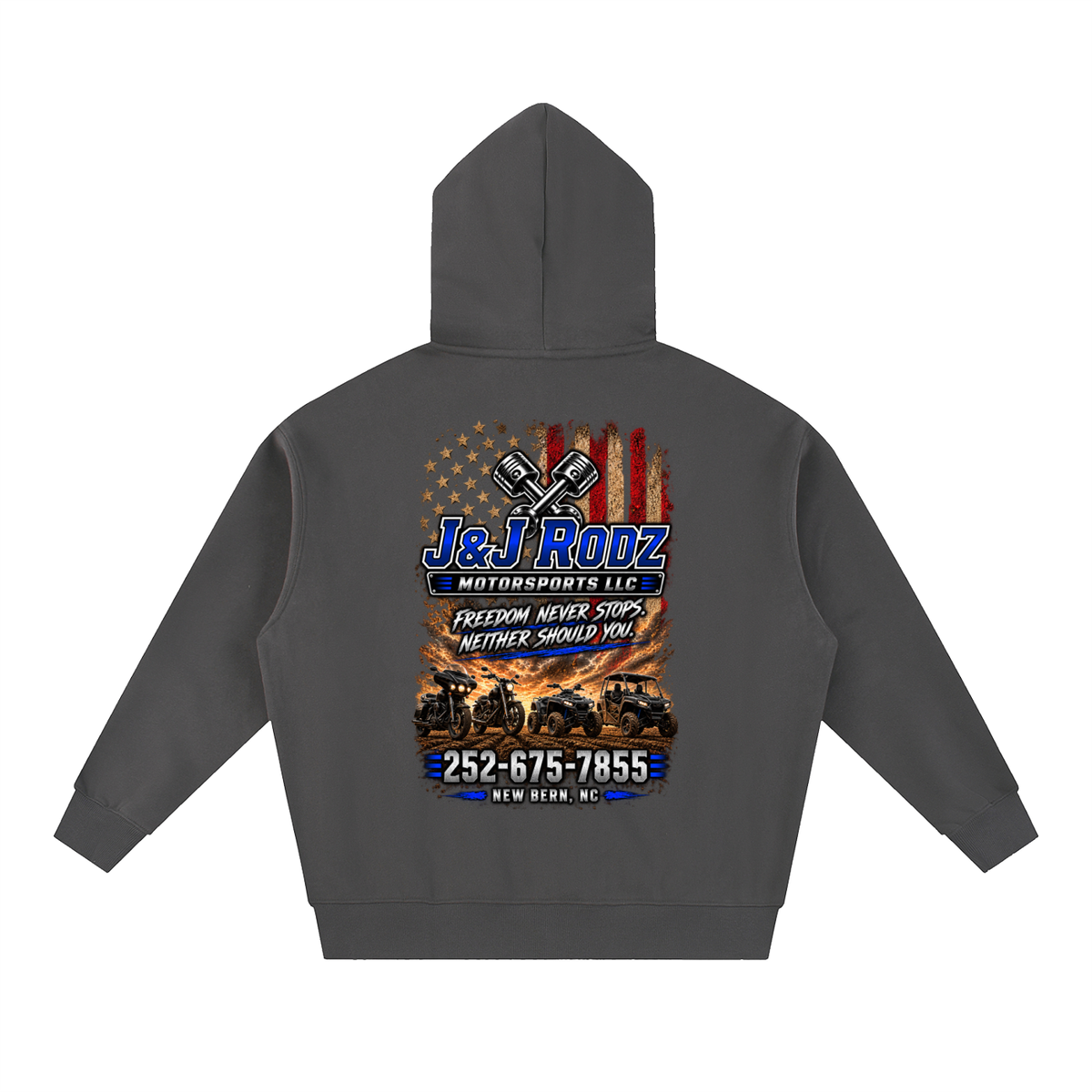 Patriotic - Zip-Up Oversized Fleece Hoodie