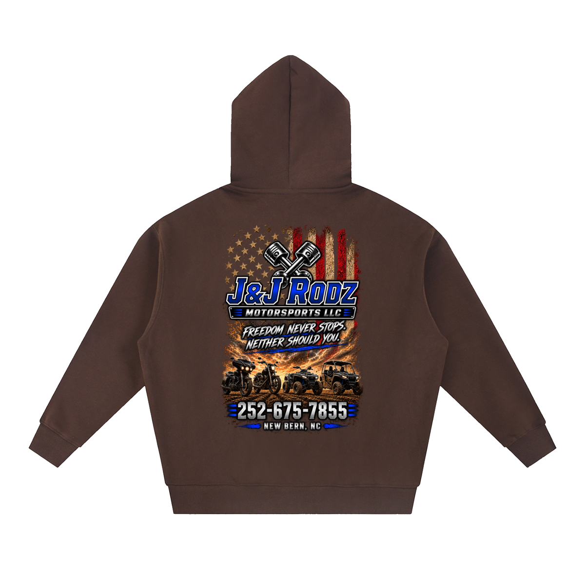Patriotic - Zip-Up Oversized Fleece Hoodie