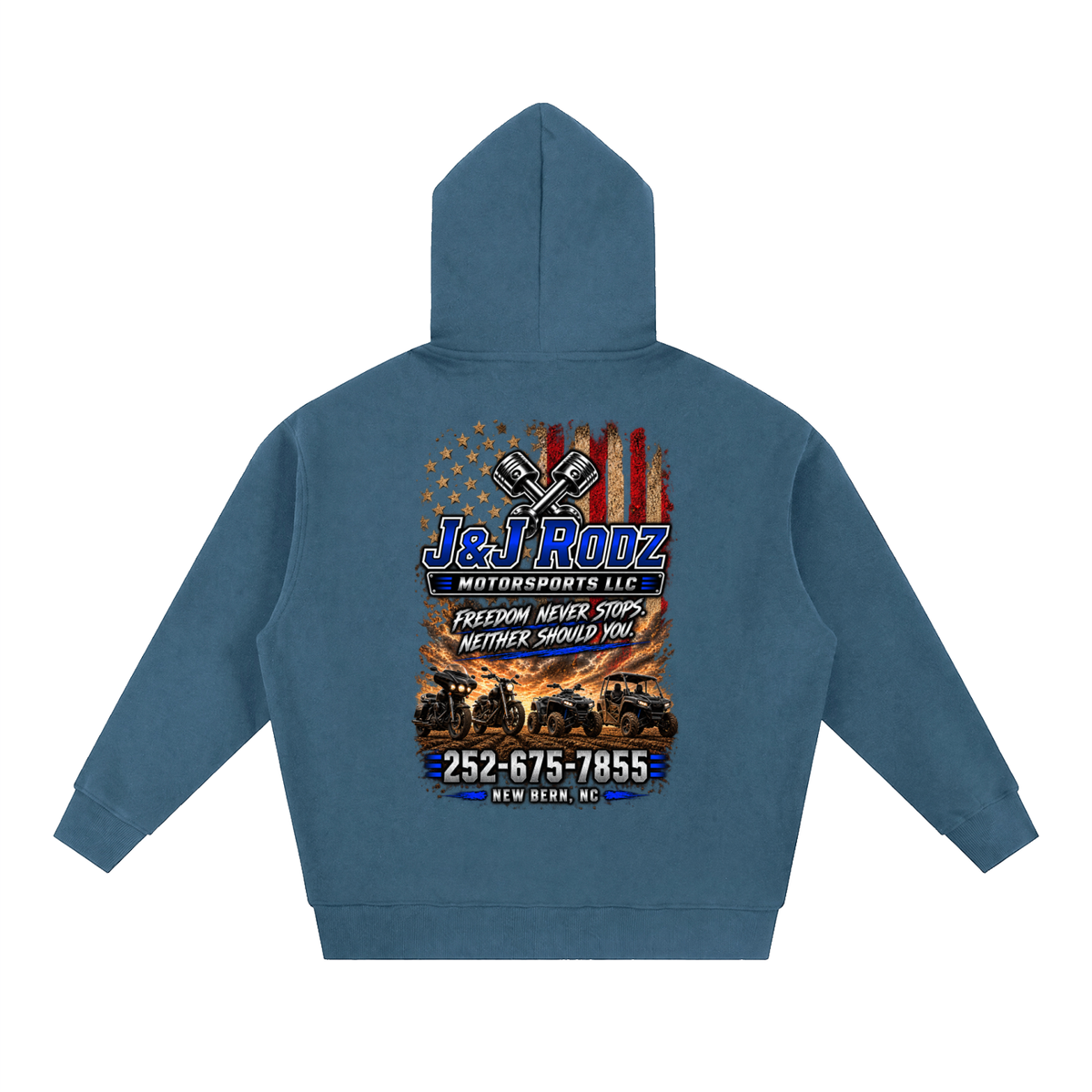 Patriotic - Zip-Up Oversized Fleece Hoodie