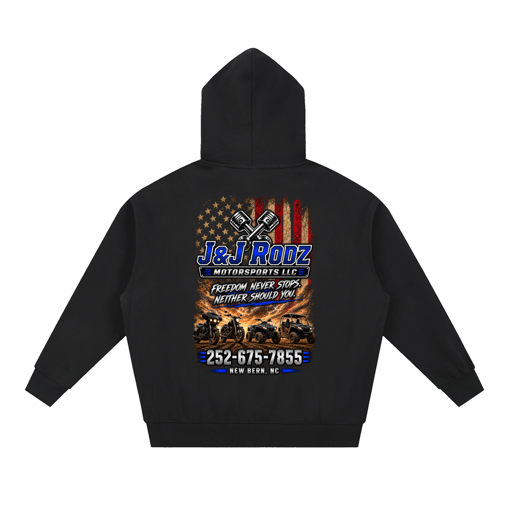 Patriotic - Zip-Up Oversized Fleece Hoodie