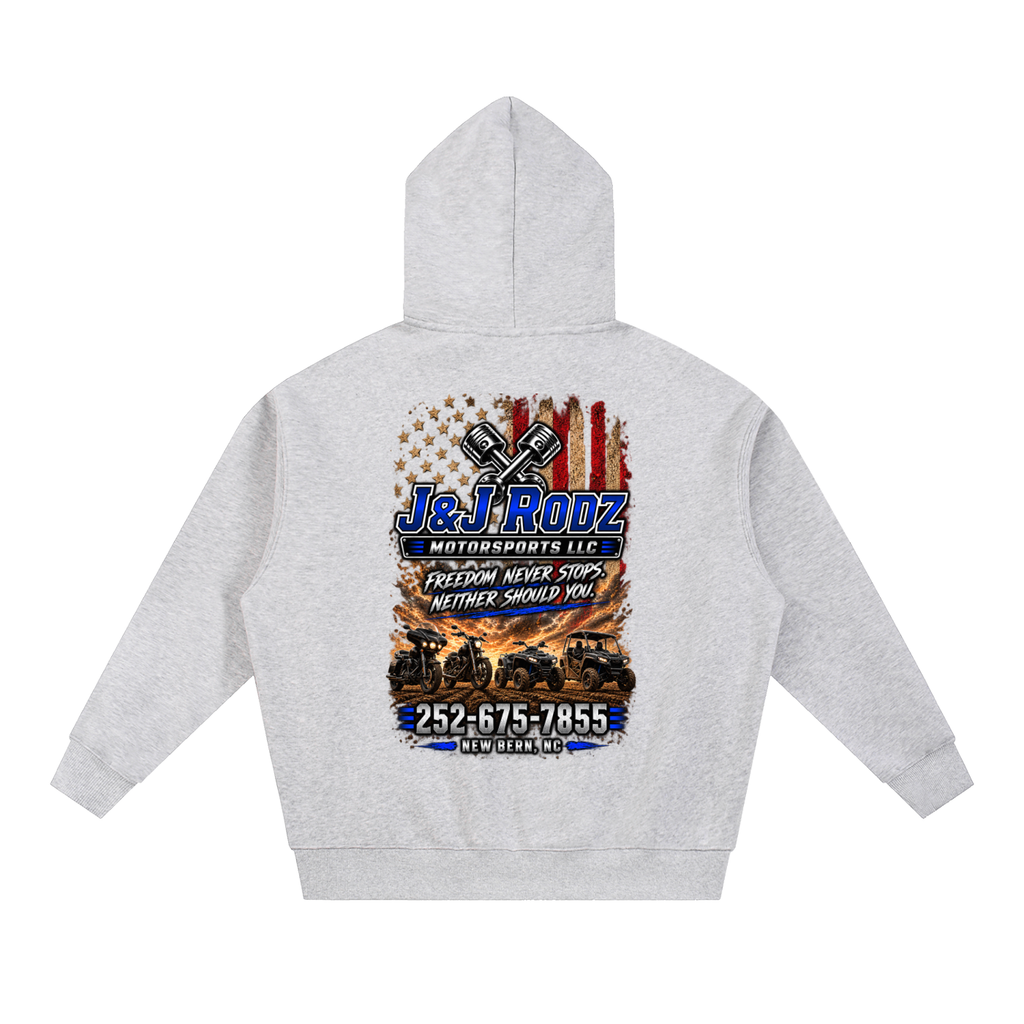 Patriotic - Zip-Up Oversized Fleece Hoodie