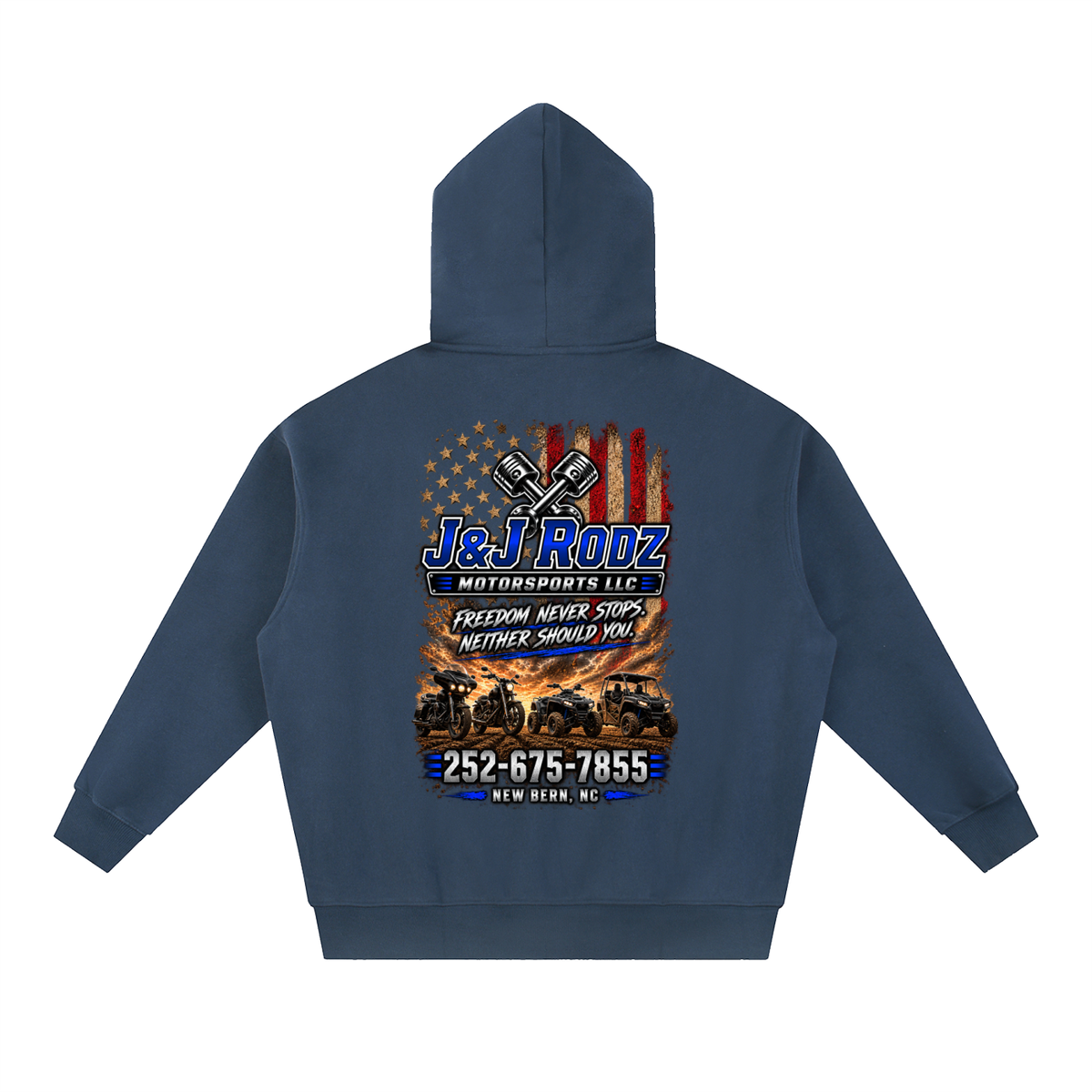 Patriotic - Zip-Up Oversized Fleece Hoodie
